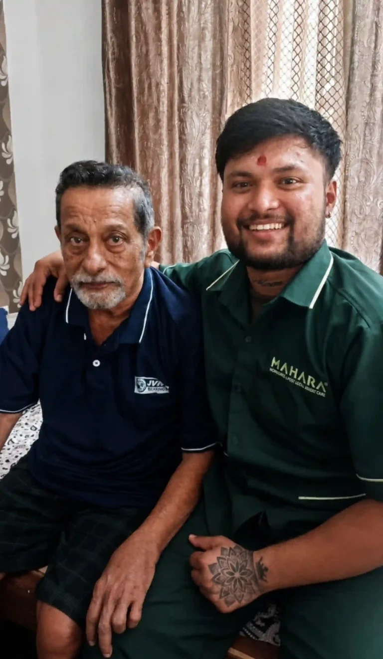 Mahara caregiver spending time with senior man