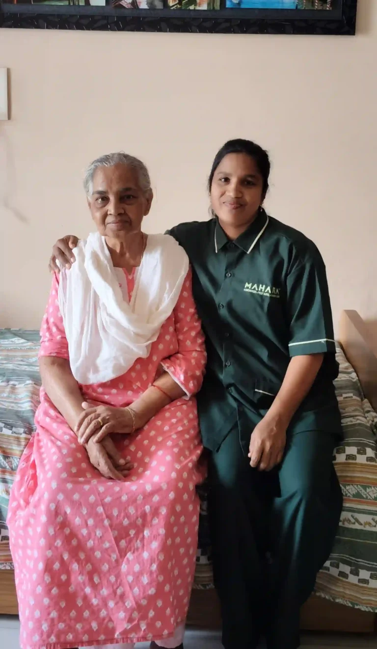 Mahara caregiver with elderly client.
