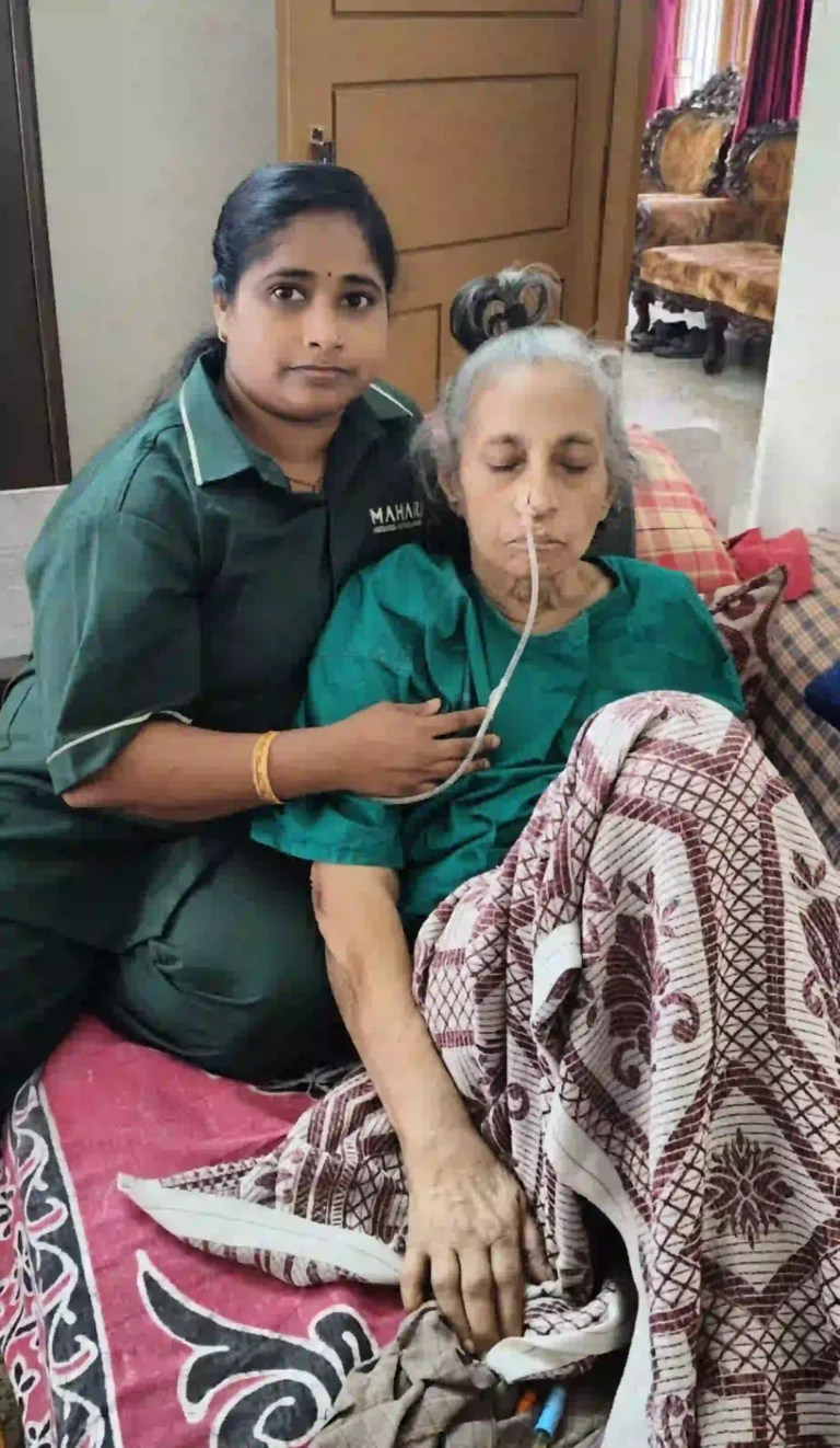 Mahara home nurse providing patient care at home.