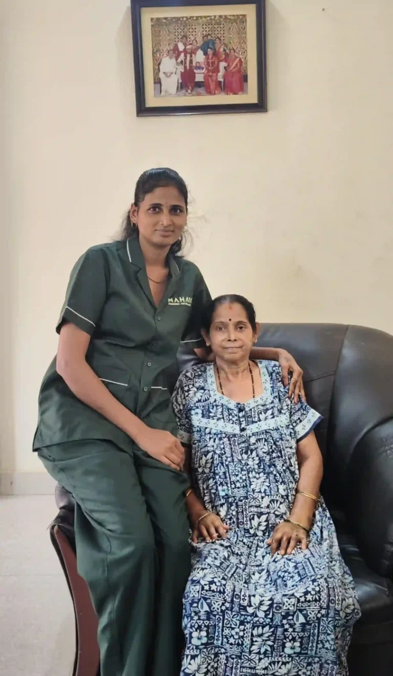 Mahara home nurse with an elderly woman.