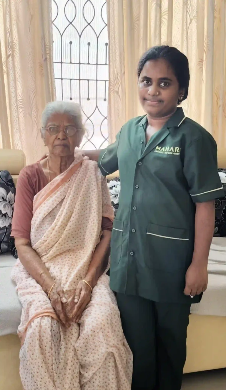 Mahara home nurse with senior patient.